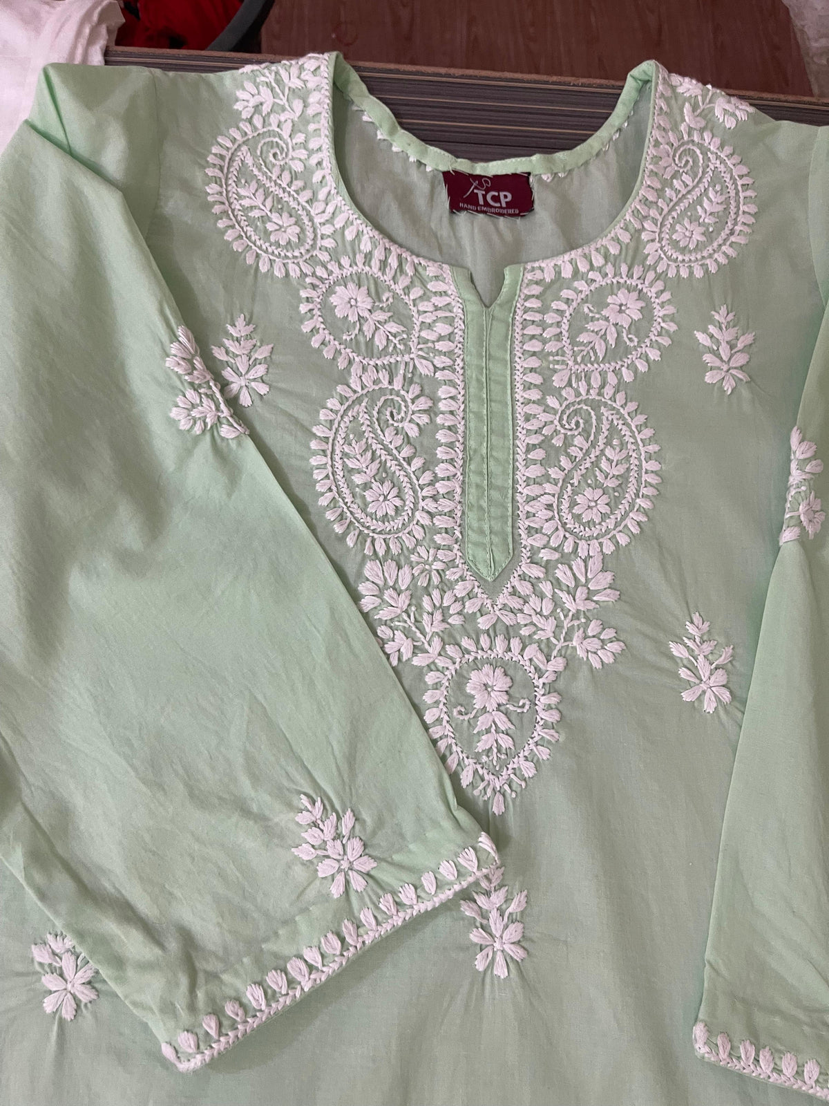 Minal 3 piece Mint Green Chikankari Suit