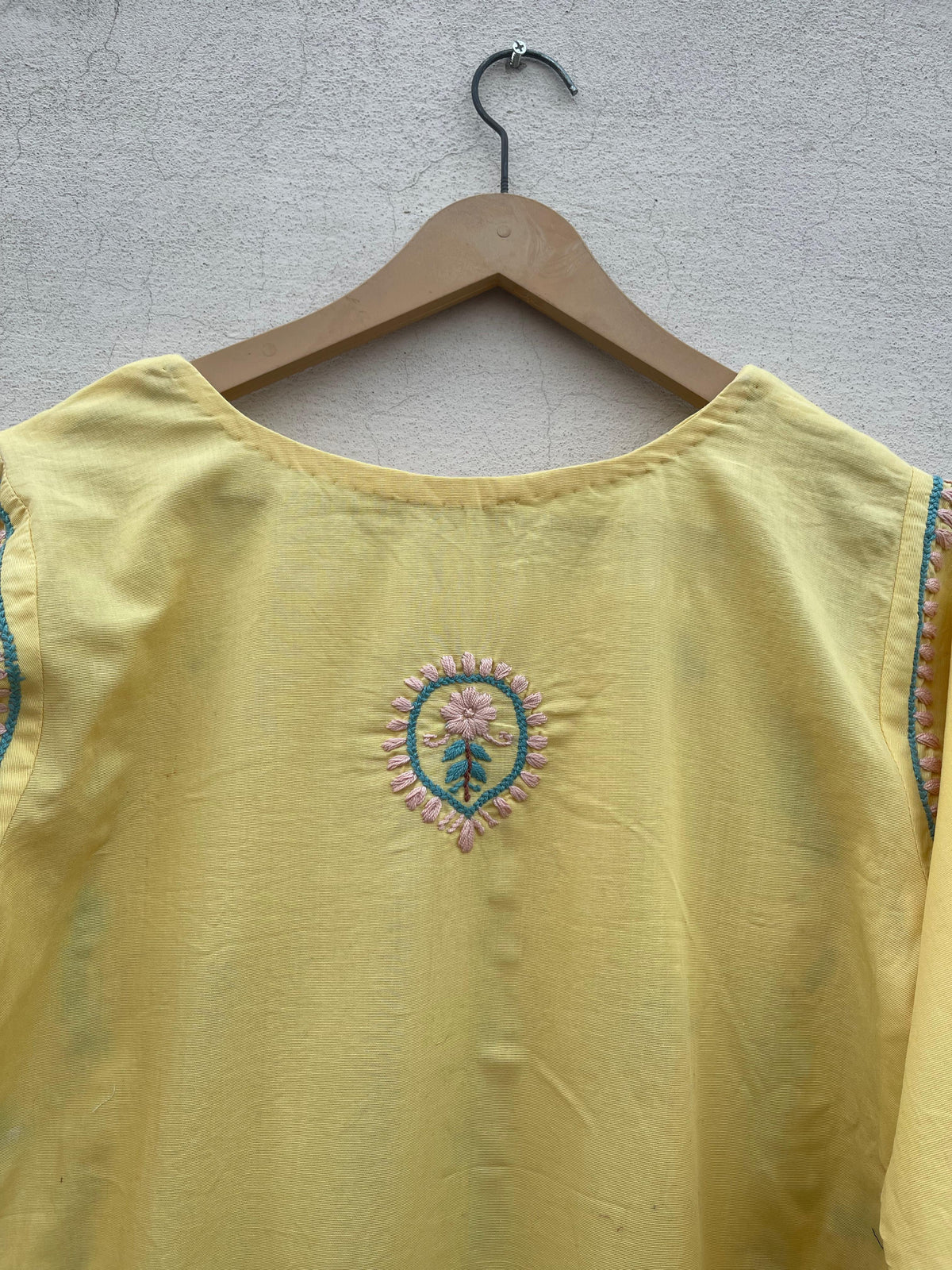 Butter-Yellow Handmade Chikankari Suit –Premium
