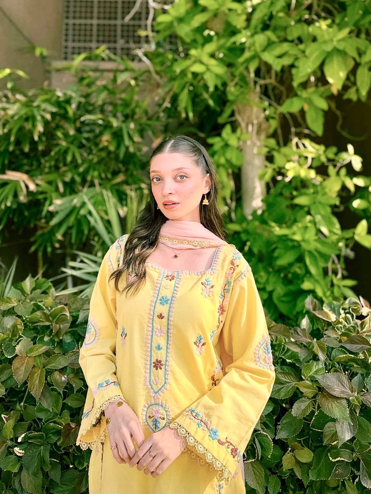 Butter-Yellow Handmade Chikankari Suit –Premium