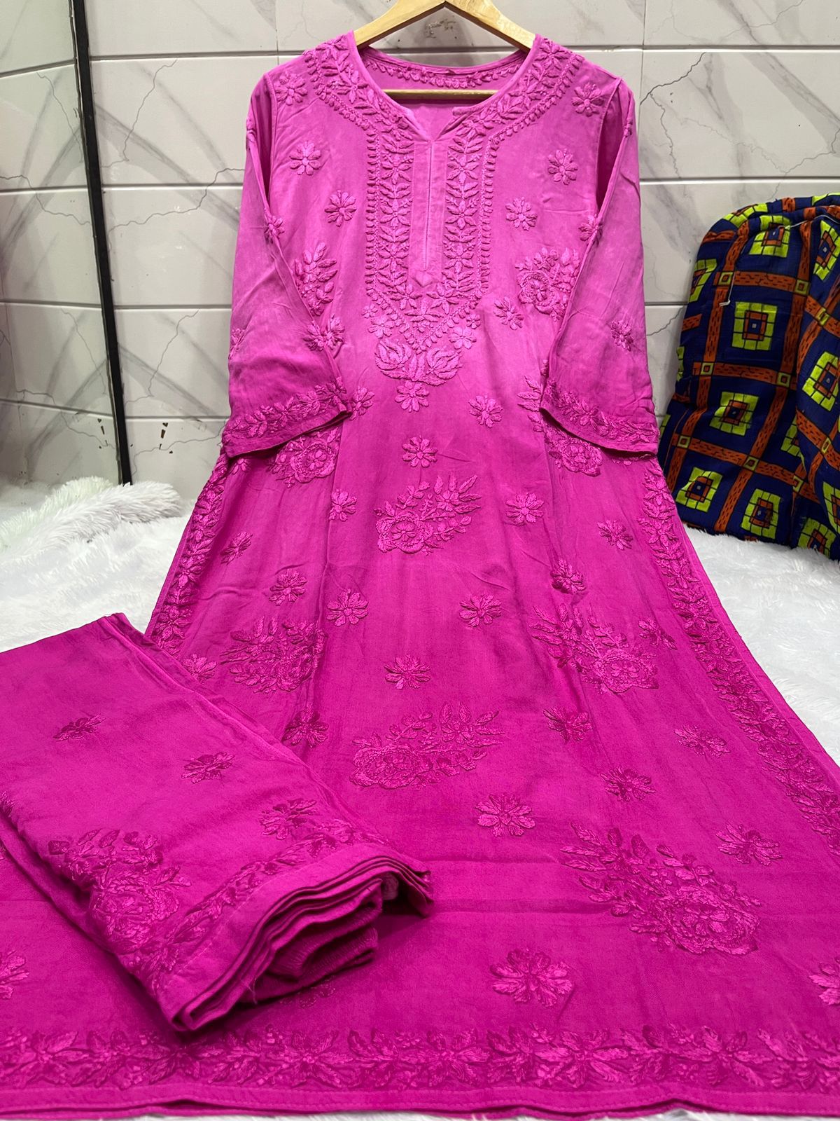 2 TONE LINEN SHIRT AND PALAZO SETS