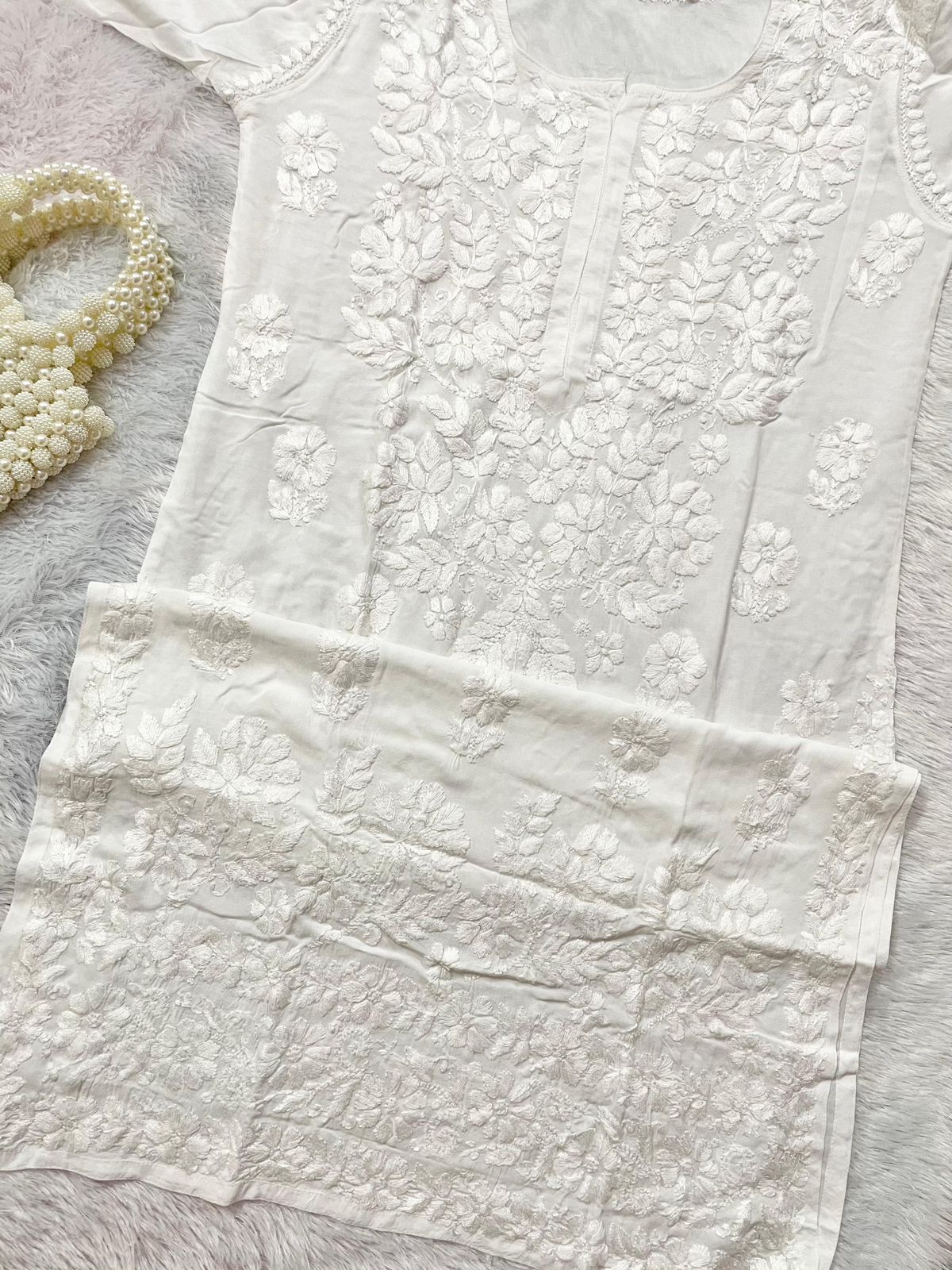 LUXURIOUS WHITE KURTA AND PALAZO SET