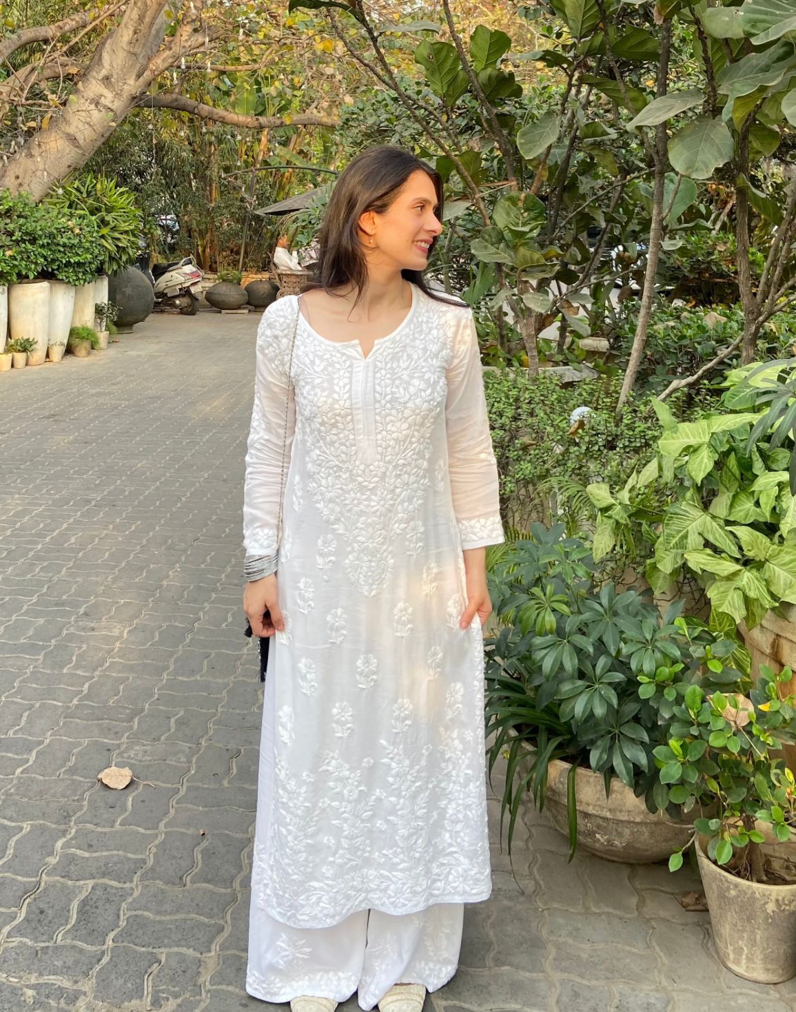 LUXURIOUS WHITE KURTA AND PALAZO SET