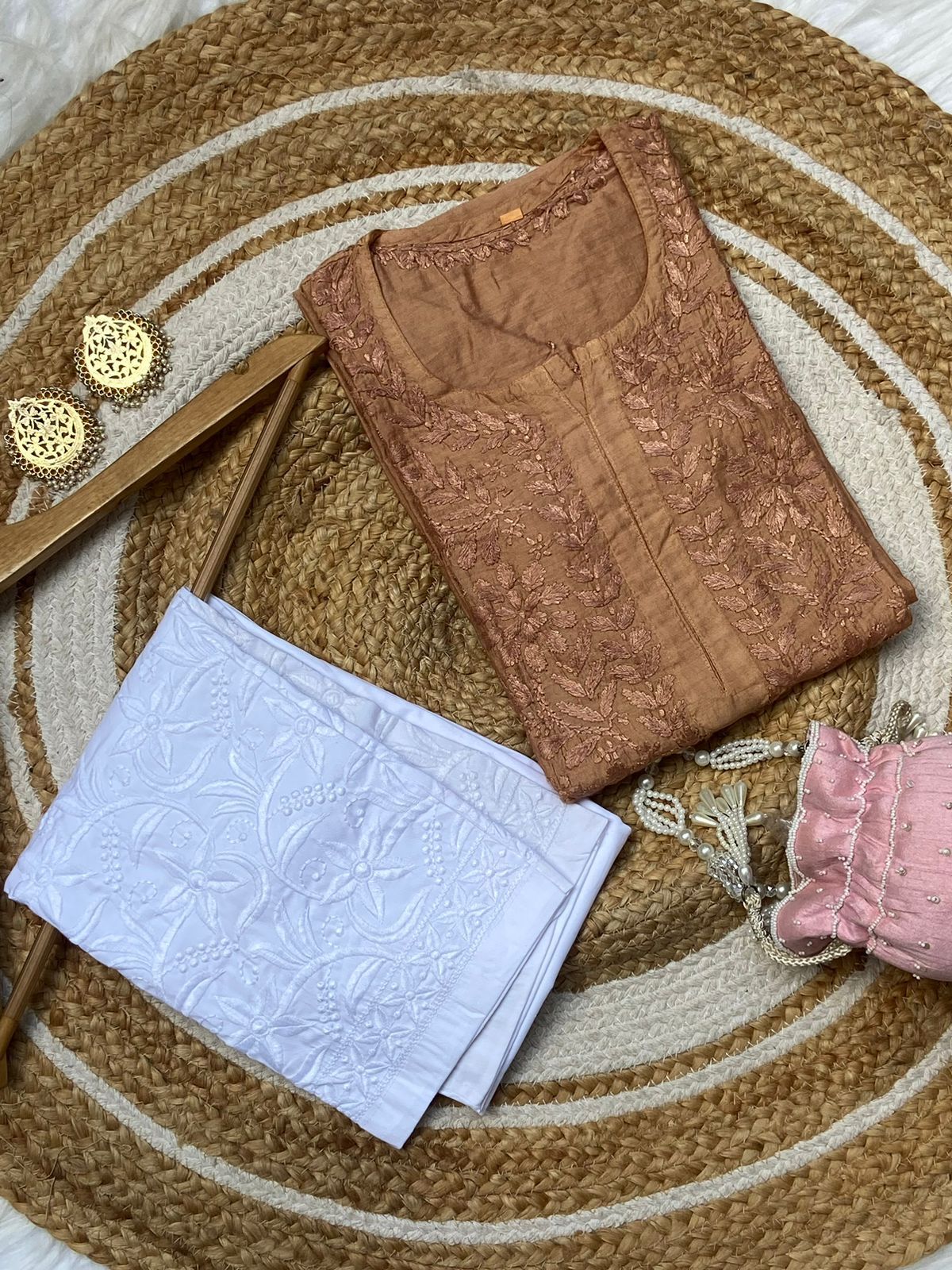 Hand-Embroidered Chikankari 2 piece