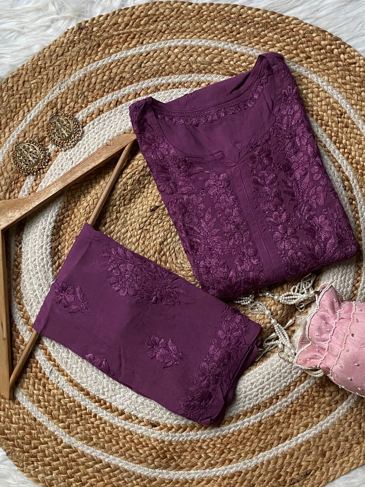 2 PIECE HAND EMBROIDERED SUIT