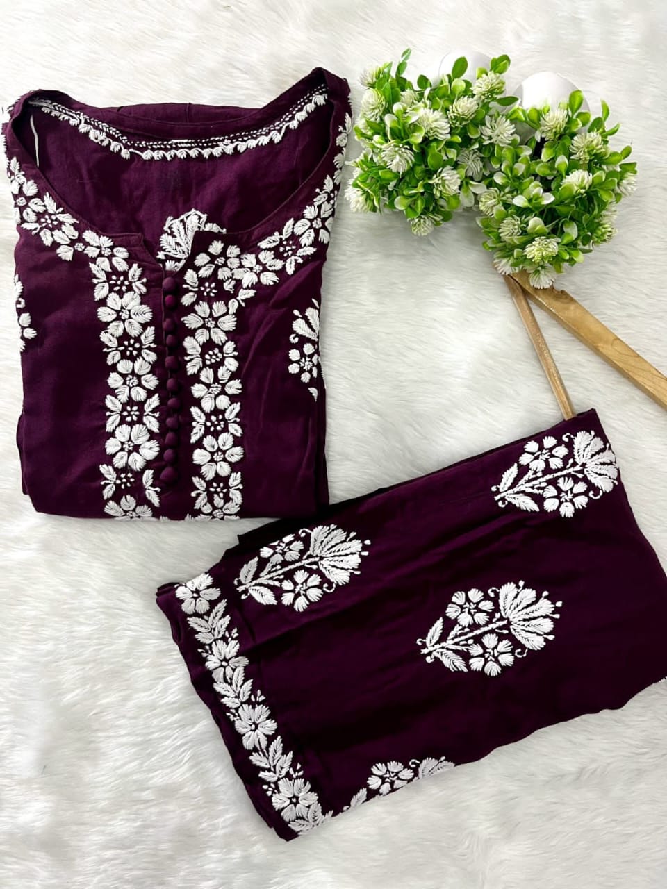 2 PIECE HAND EMBROIDERED SUIT