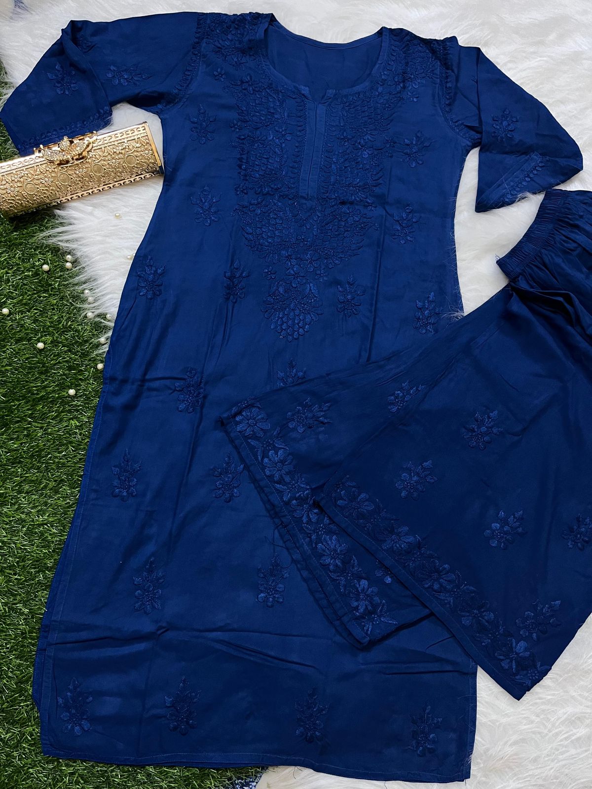 Premium Hand Embroidered Chikankari CO-ord Sets
