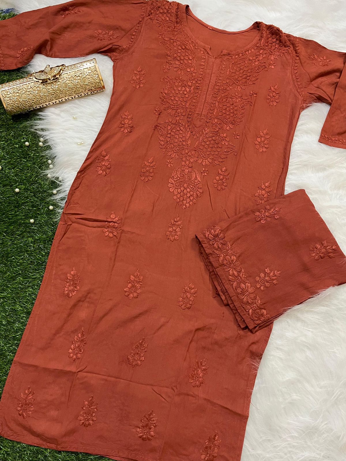 Premium Hand Embroidered Chikankari CO-ord Sets