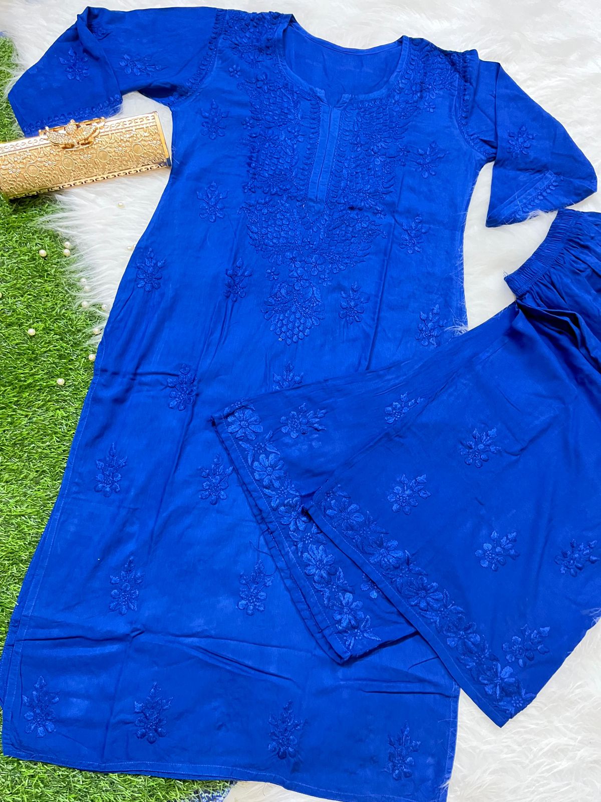 Premium Hand Embroidered Chikankari CO-ord Sets
