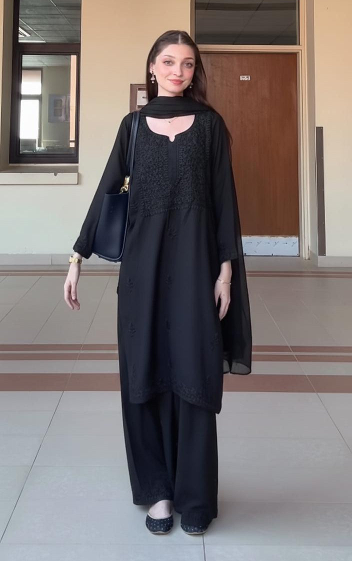 HANDMADE Winter LINEN JET BLACK 3 PIECE SET