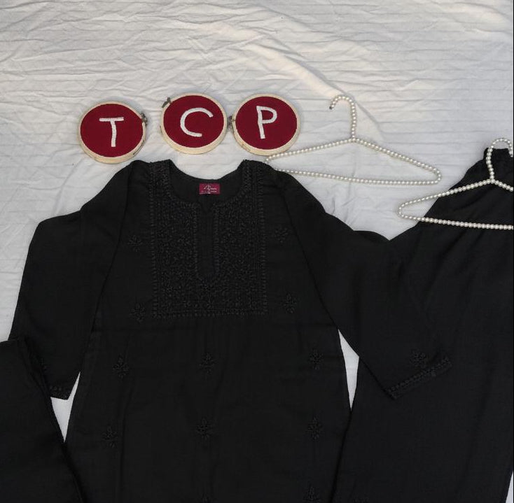HANDMADE Winter LINEN JET BLACK 3 PIECE SET