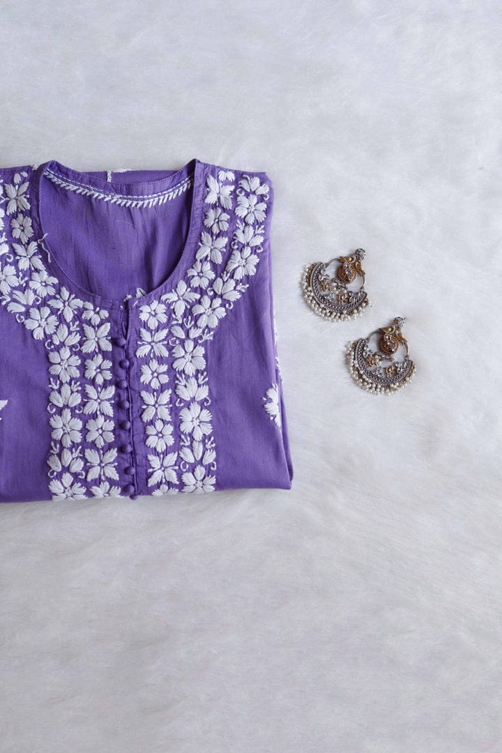 Purple Long cotton kurta