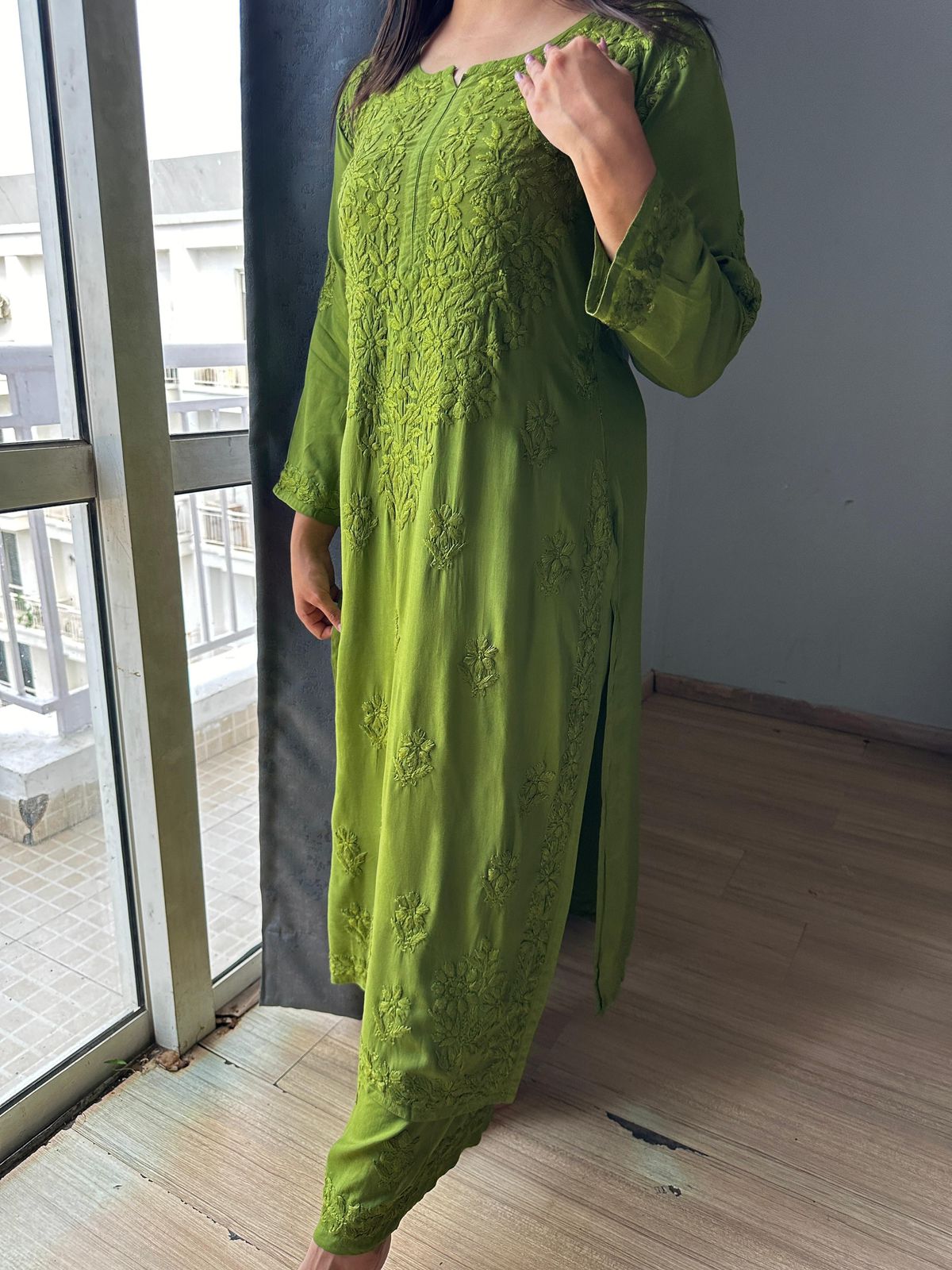 2 PIECE HAND EMBROIDERED SUIT
