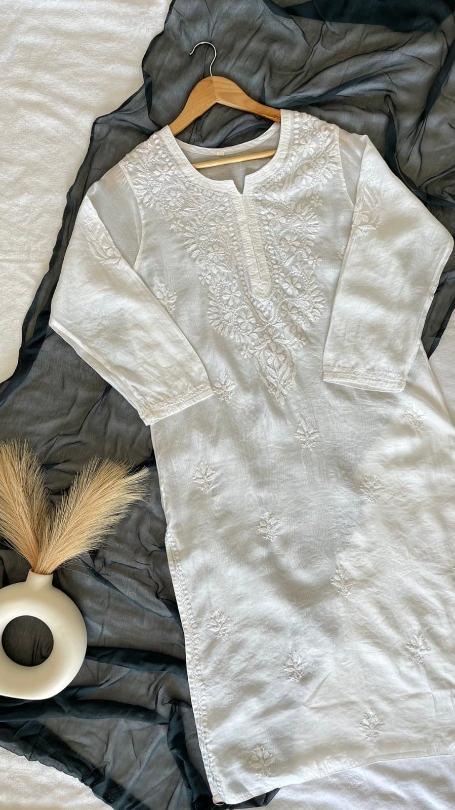 PREMIUM WHITE COTTON KURTA