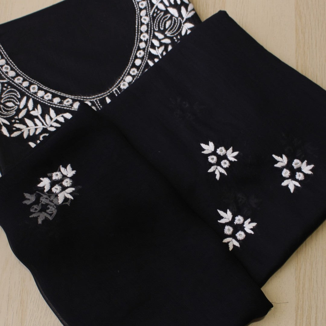 UNSTITCHED 3 PIECE HAND EMBRIODERED AND MIRROR WORK