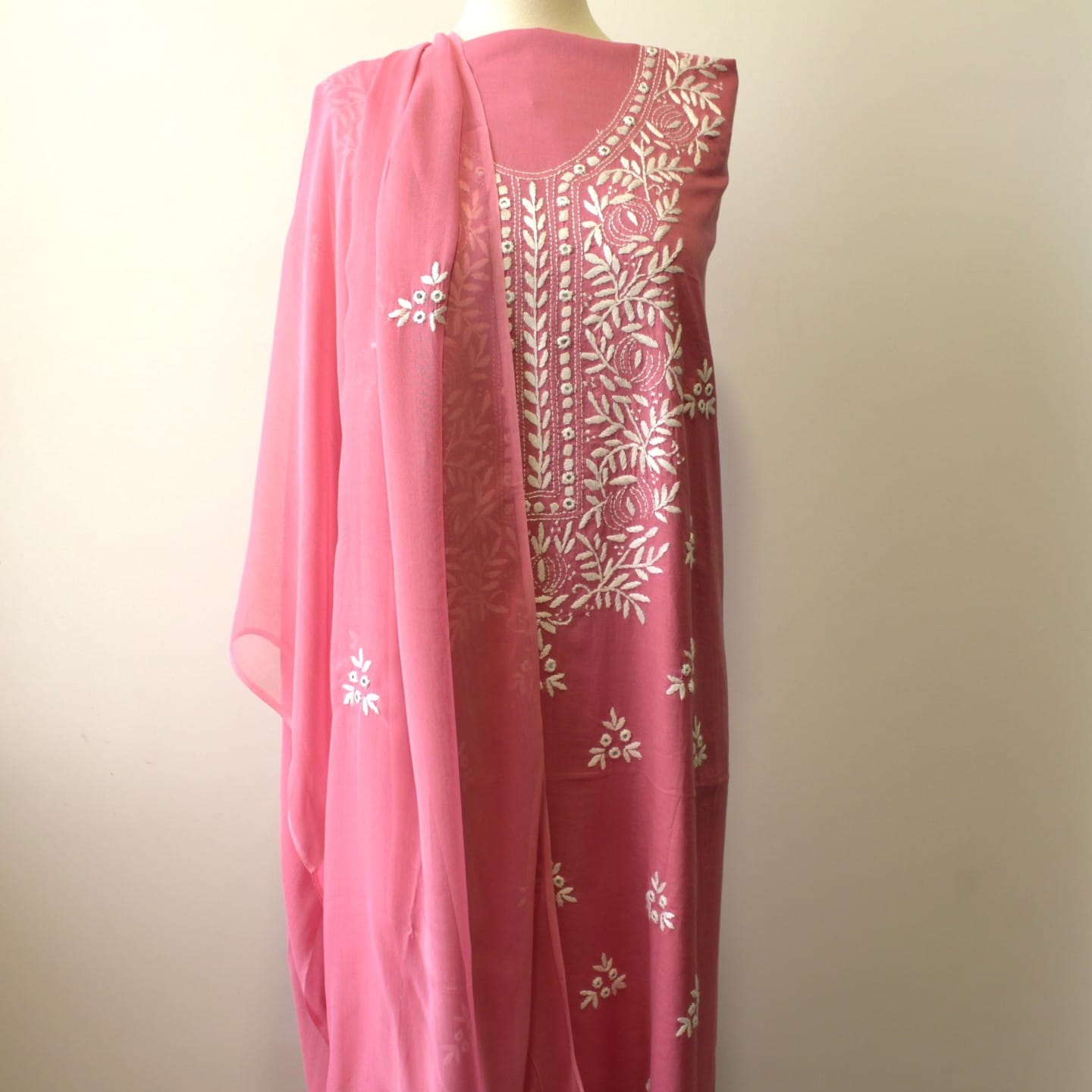 UNSTITCHED 3 PIECE HAND EMBRIODERED AND MIRROR WORK