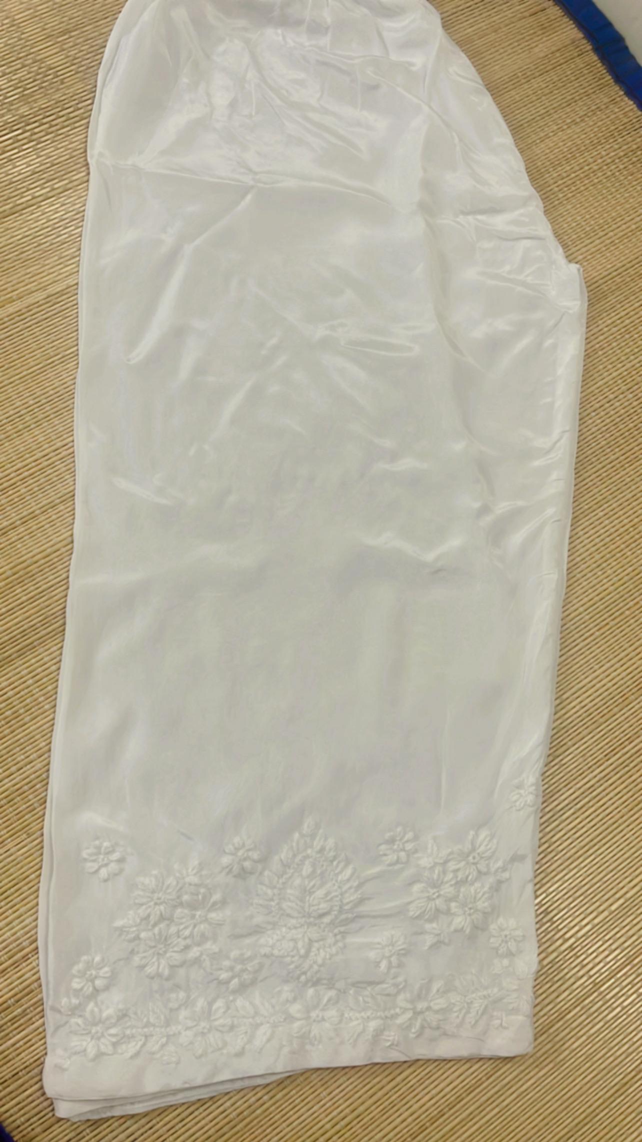Premium Viscose Georgette Egg White 3Piece