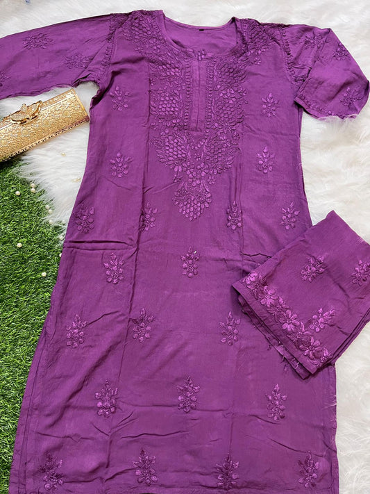 Premium Hand Embroidered Chikankari CO-ord Sets