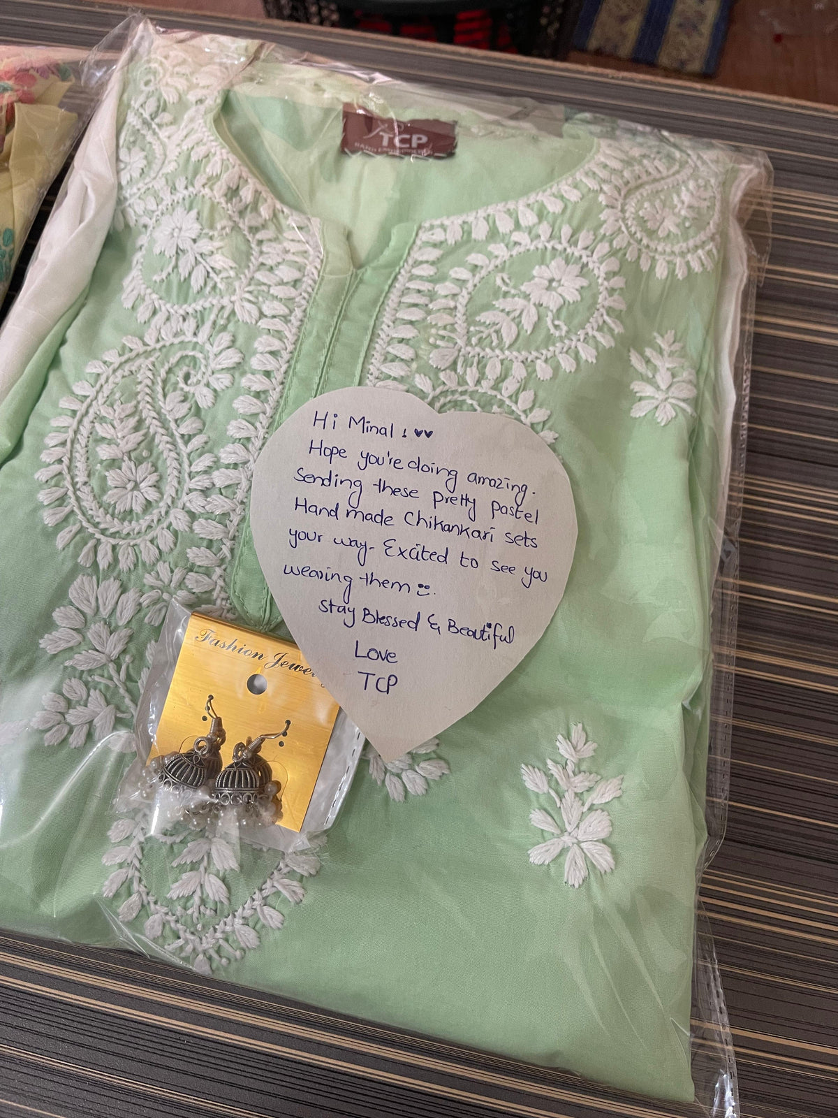 Minal 3 piece Mint Green Chikankari Suit