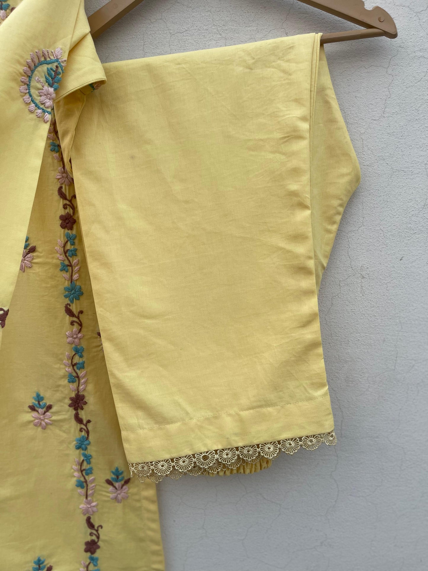 Butter-Yellow Handmade Chikankari Suit –Premium Fine Khaddar