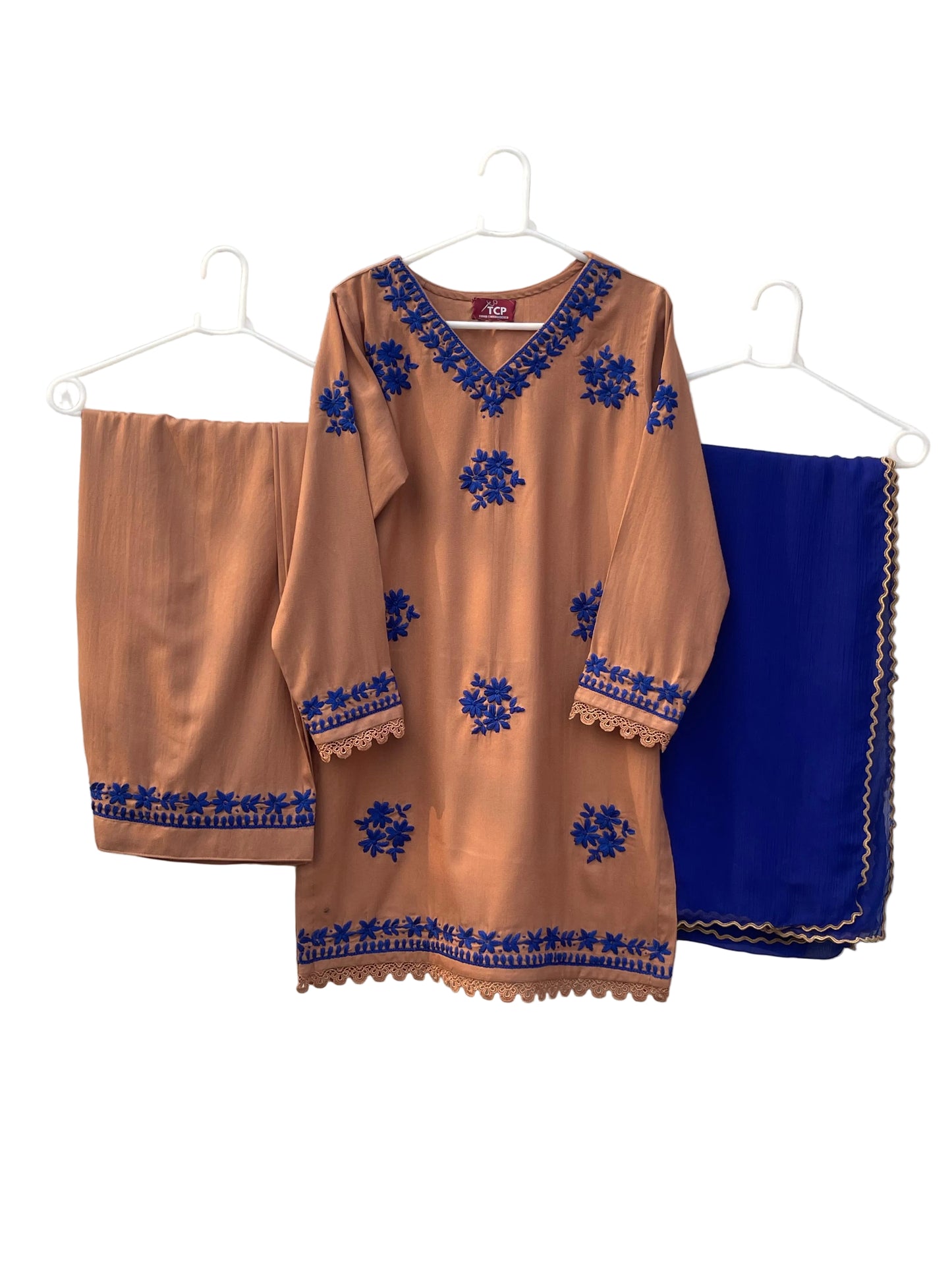 Desert Brown –Hand Embroidered 3-Piece Suit