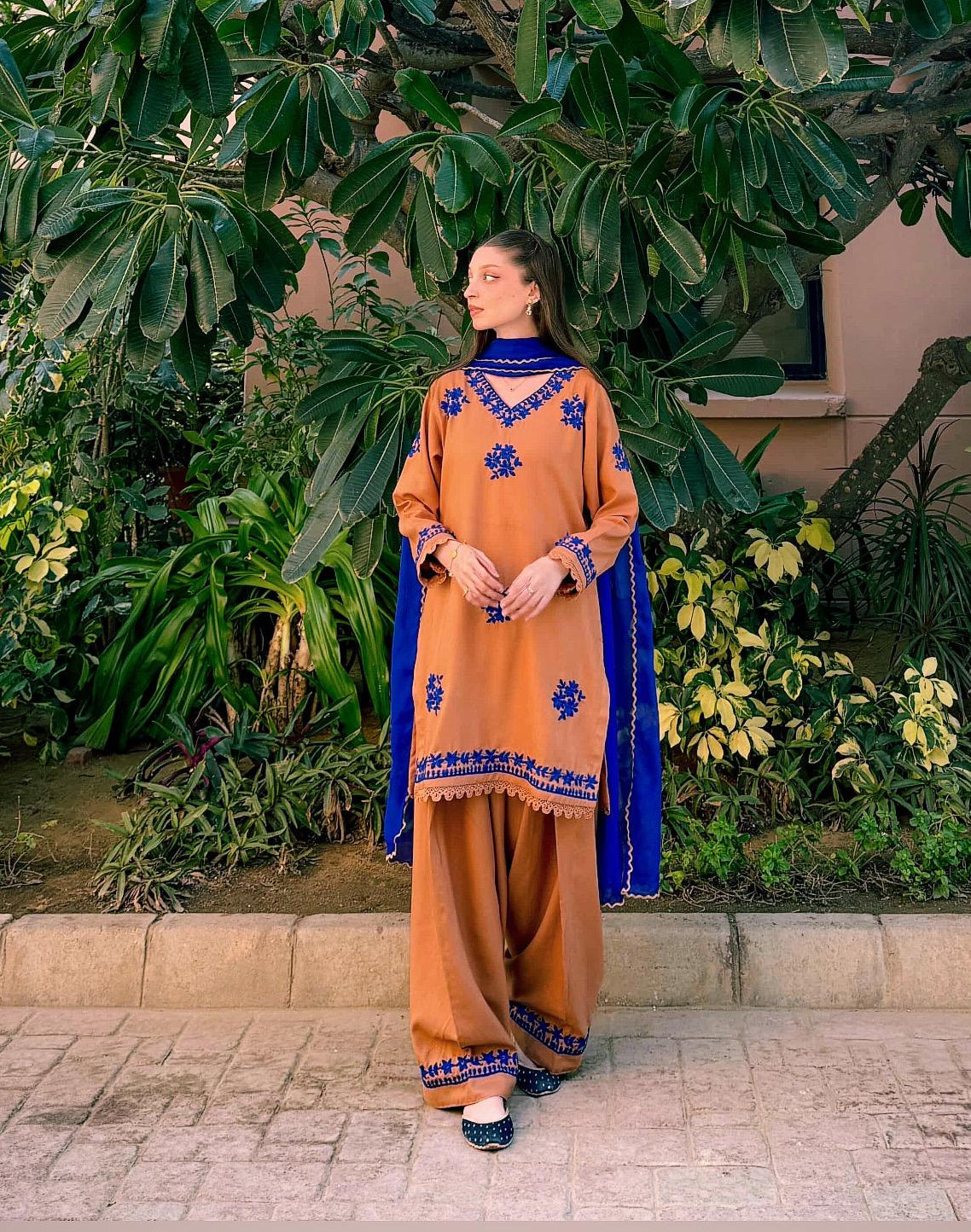 Desert Brown –Hand Embroidered 3-Piece Suit