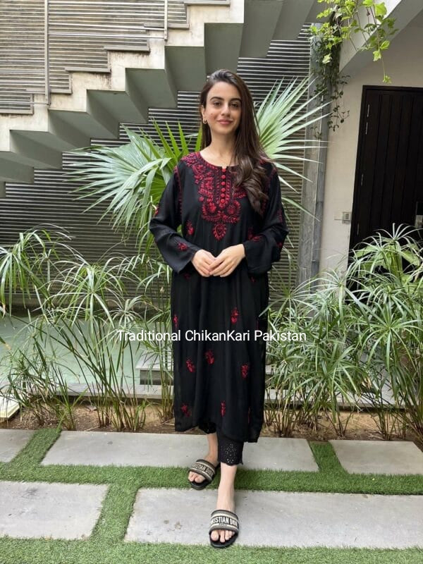 Premium Lawn Hand Embroidered ChickenQari kurties