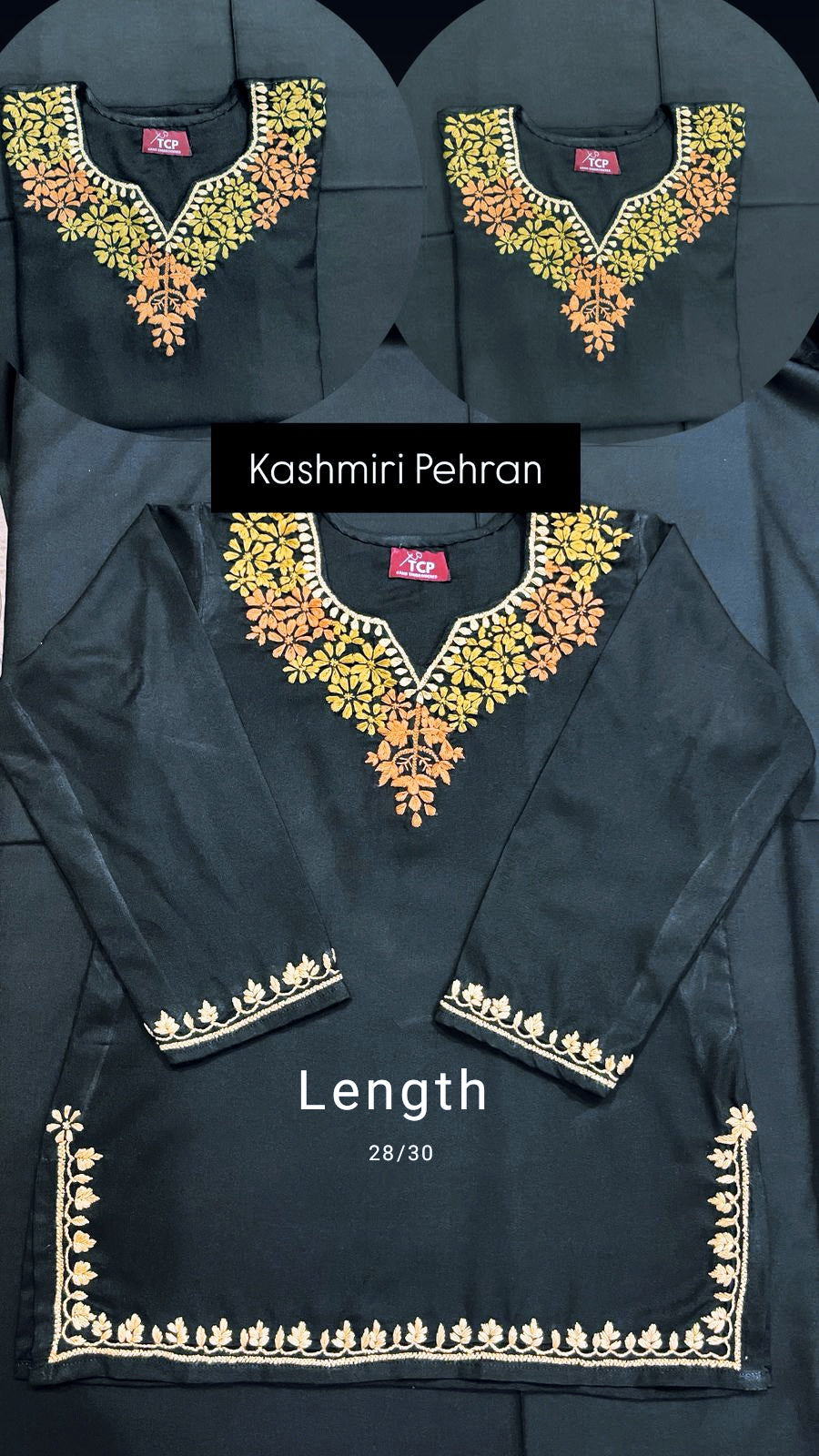 Black Kashmiri Pheran Kurti
