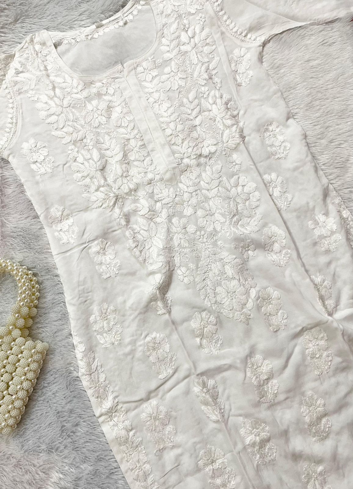 LUXURIOUS WHITE KURTA AND PALAZO SET