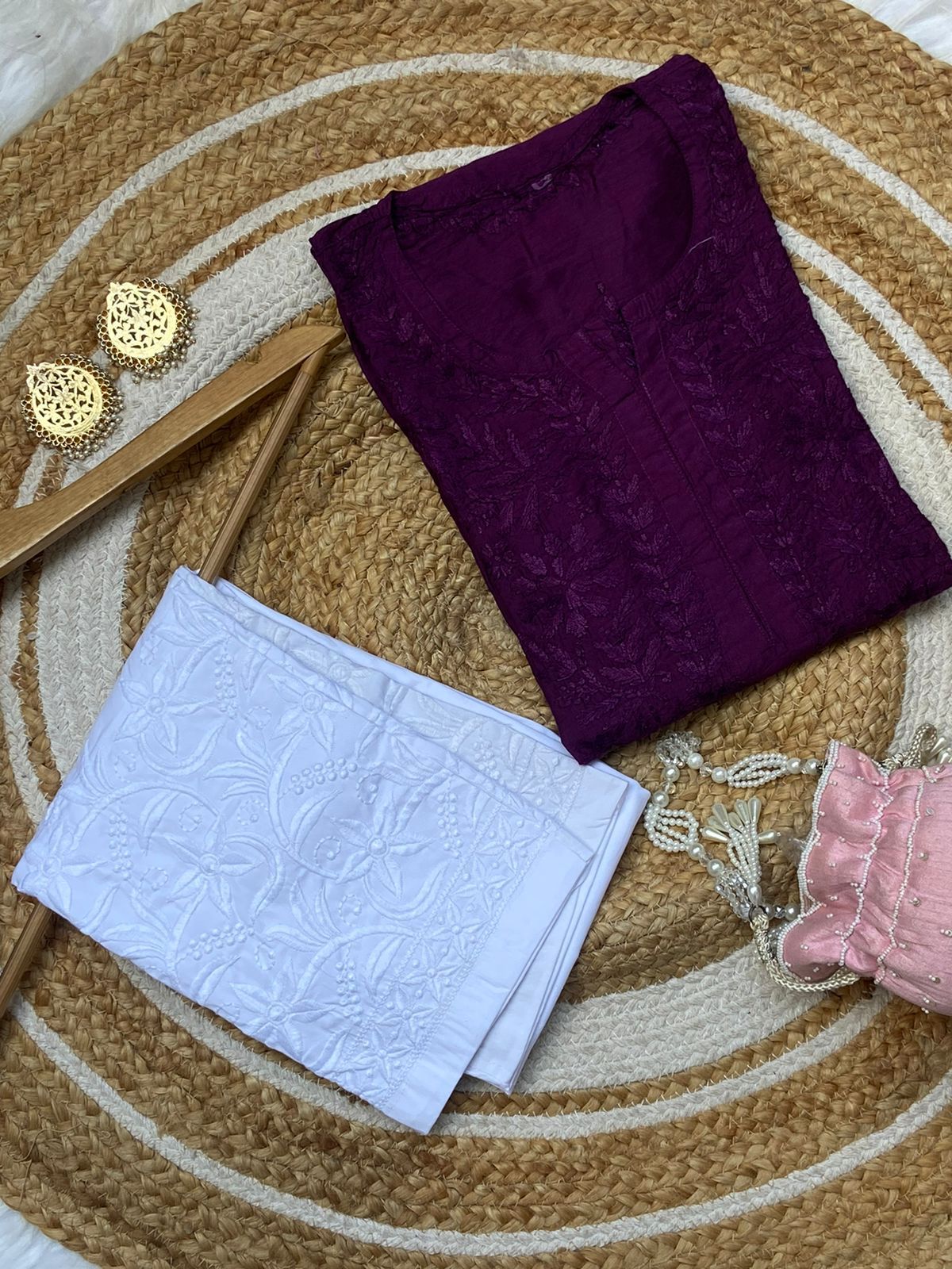 Hand-Embroidered Chikankari 2 piece