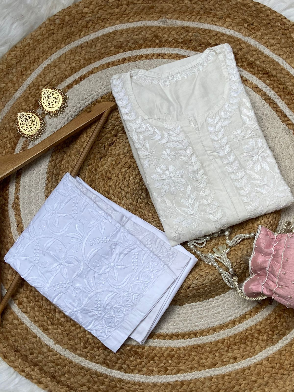 Hand-Embroidered Chikankari 2 piece