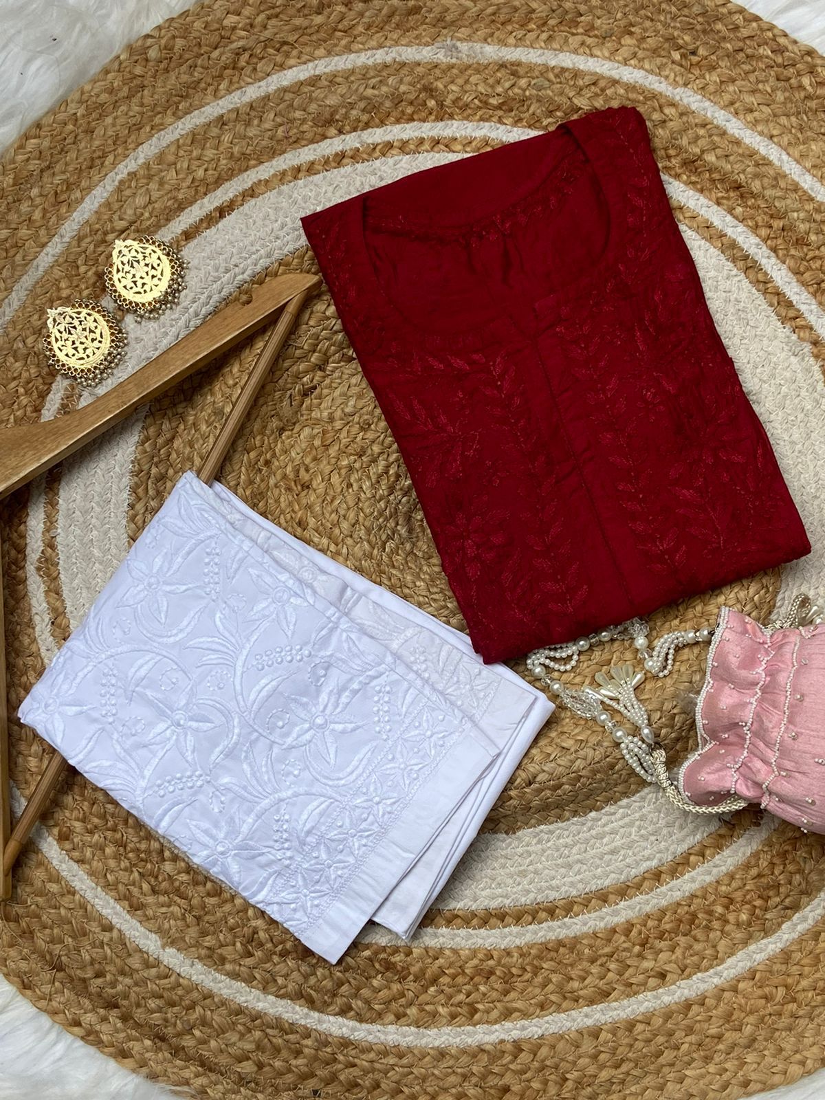 Hand-Embroidered Chikankari 2 piece