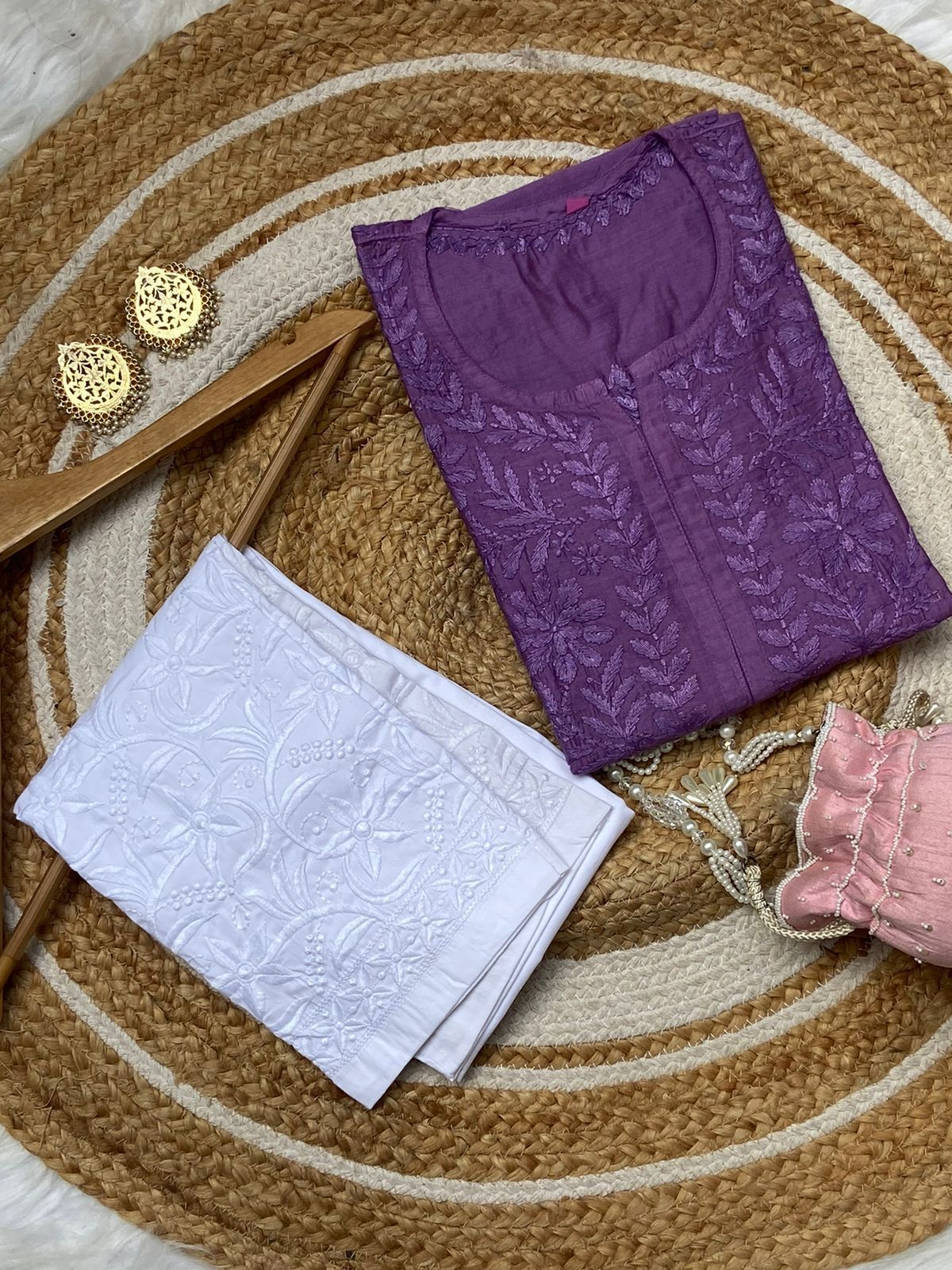 Hand-Embroidered Chikankari 2 piece