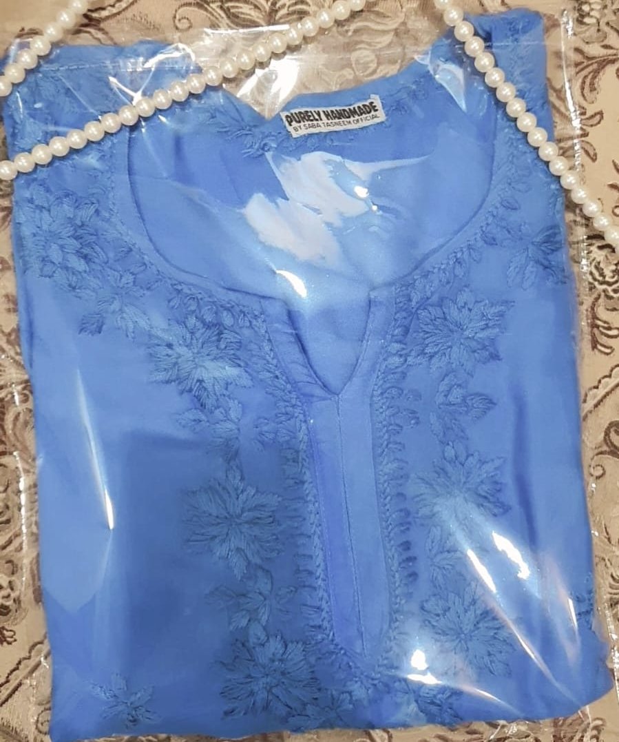 SAJAL ALY HAND EMBRIODERED CHIKANKARI KURTI