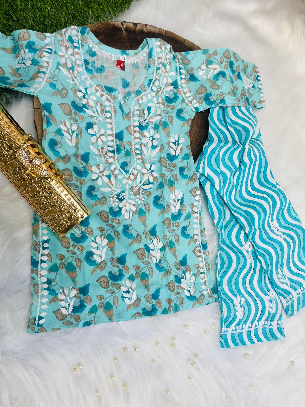 KID 2 PIECE HND EMBRIODERED SET