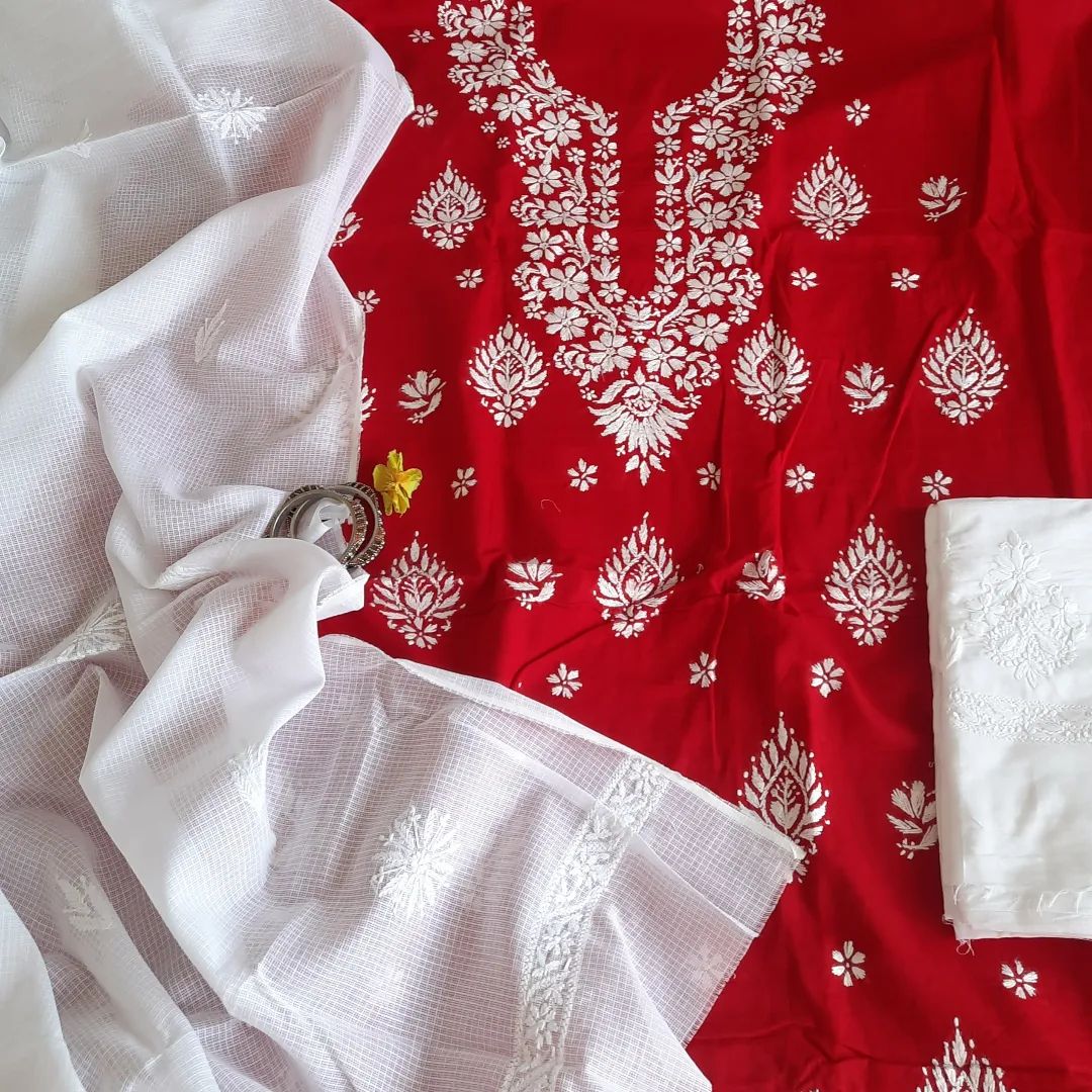 UNSTITCHED 3 PIECE HAND EMBRIODERED