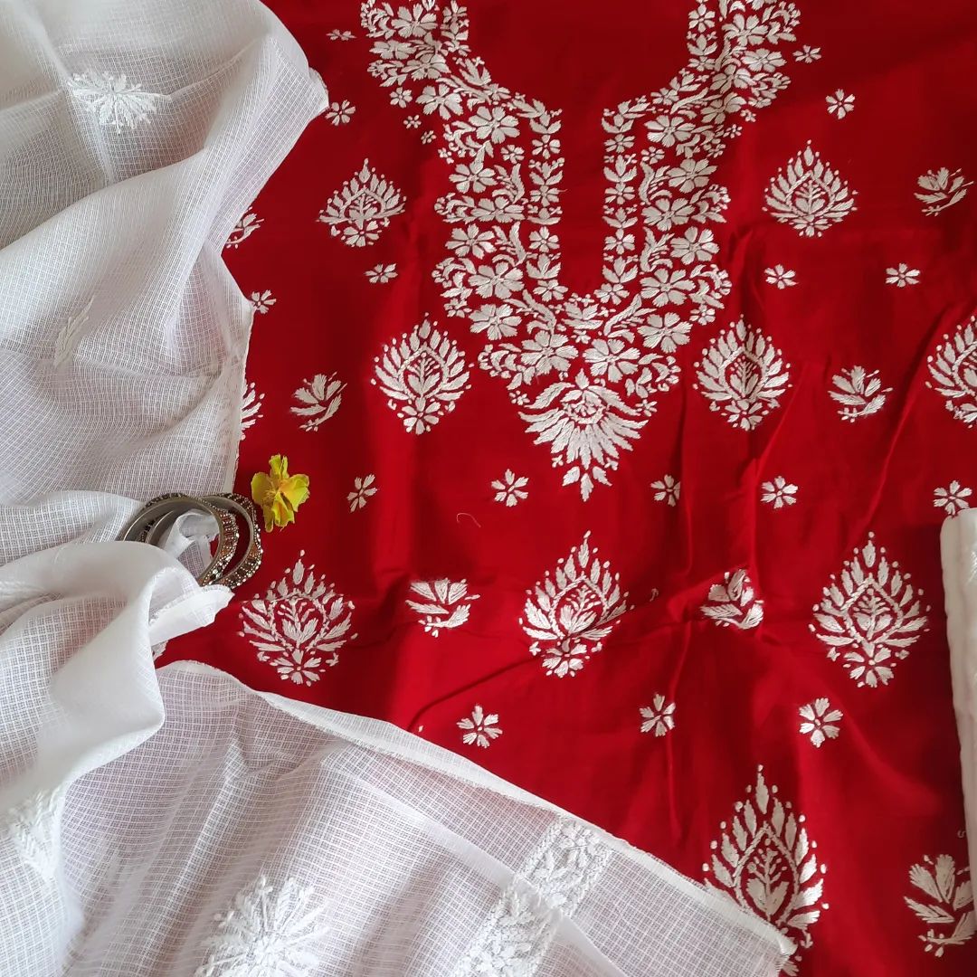 UNSTITCHED 3 PIECE HAND EMBRIODERED