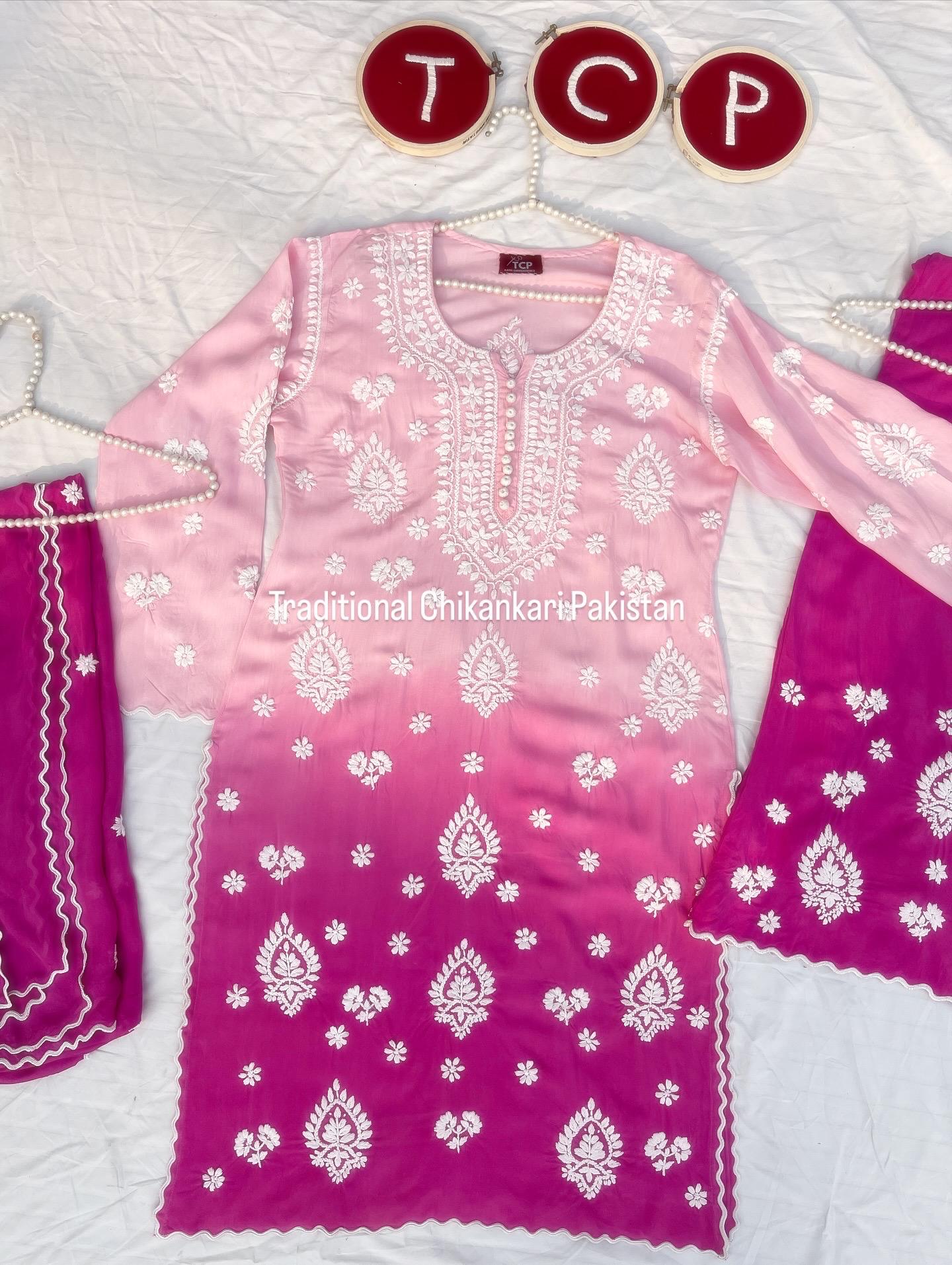 Ombrio Shade Georgette 3-piece suit