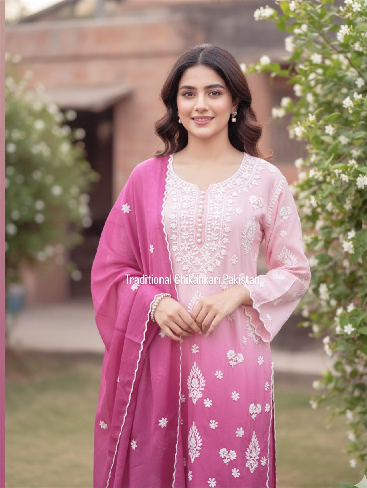 Ombrio Shade Georgette 3-piece suit