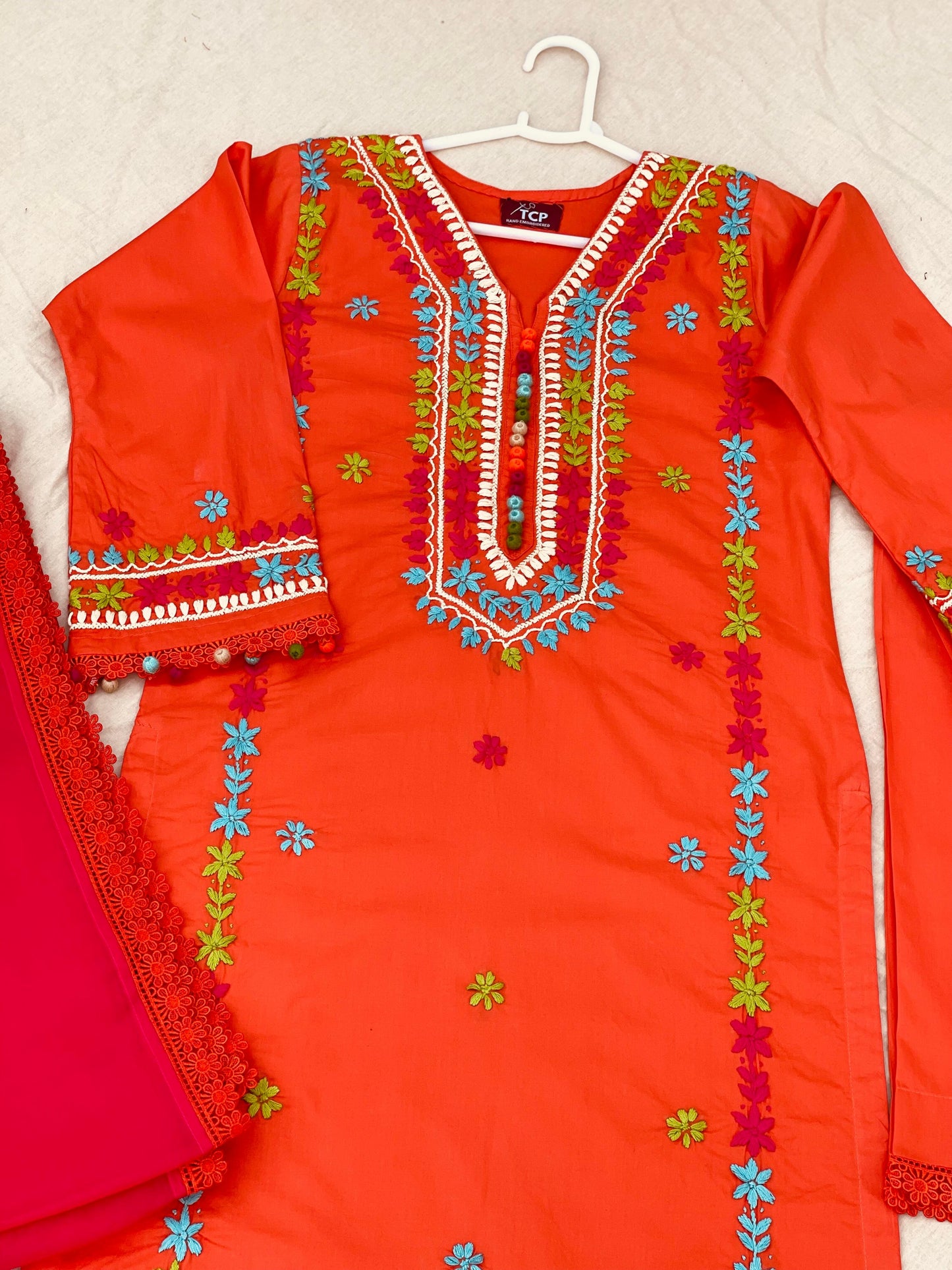 Blush Orange HandMade Cotton Suit