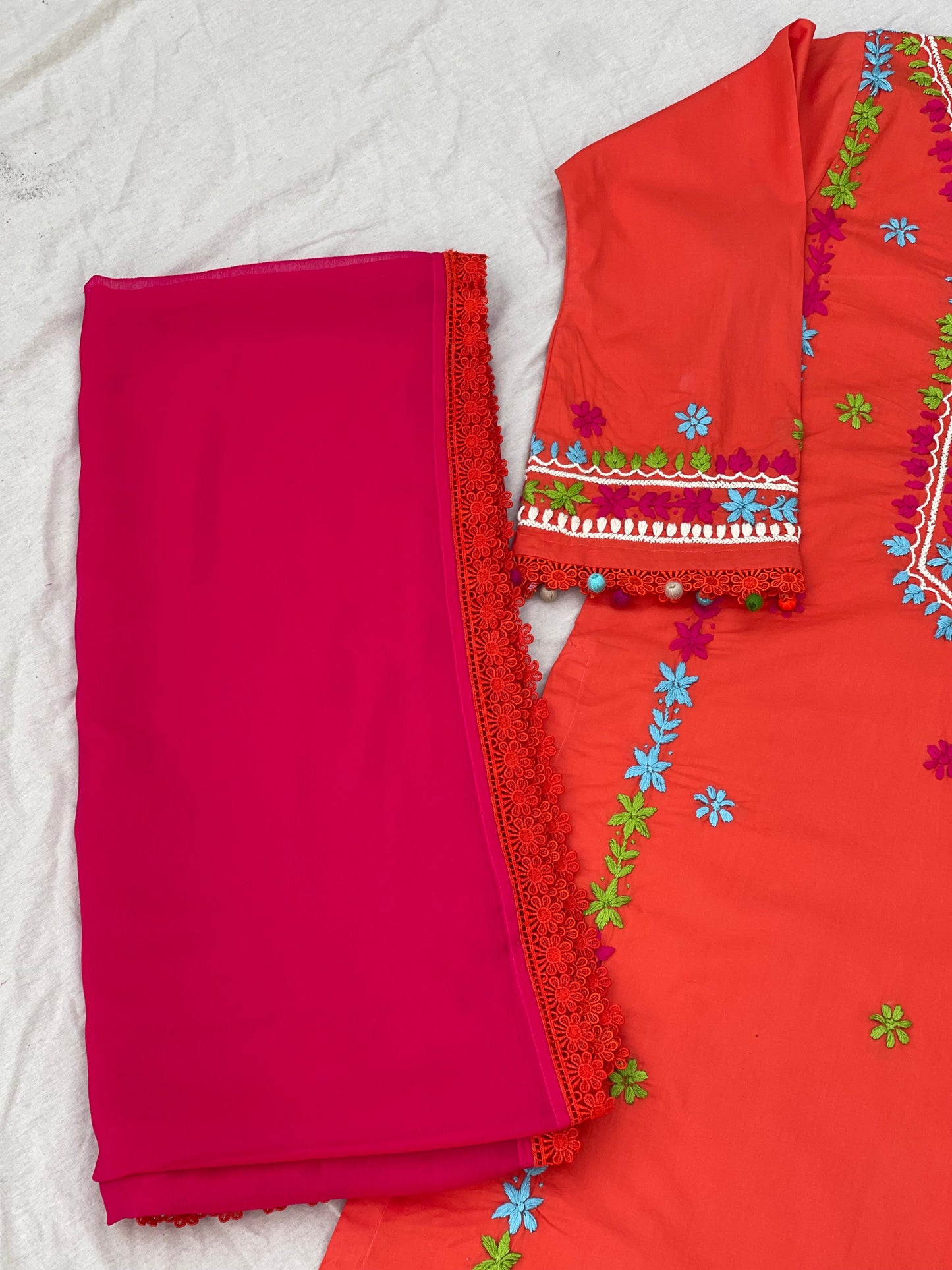 Blush Orange HandMade Cotton Suit