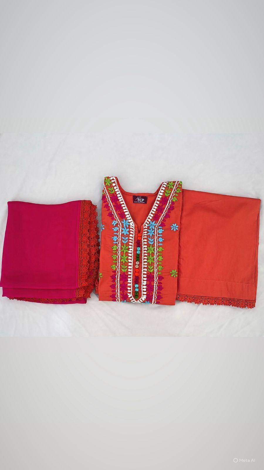 Blush Orange HandMade Cotton Suit