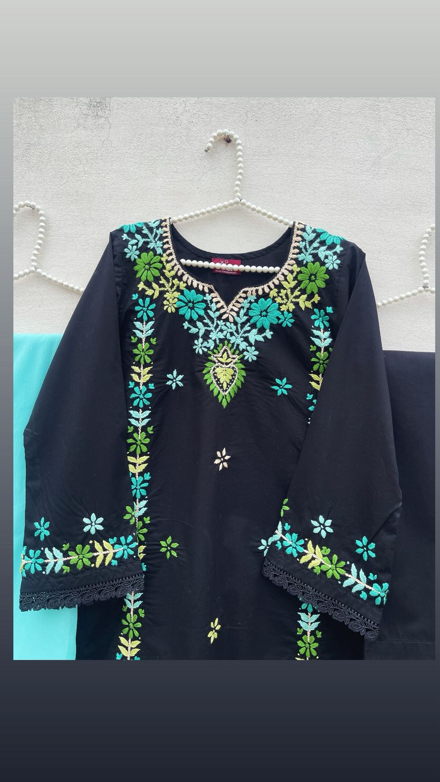 Jet Black Hand-Embroidered Cotton Suit – 3 Piece