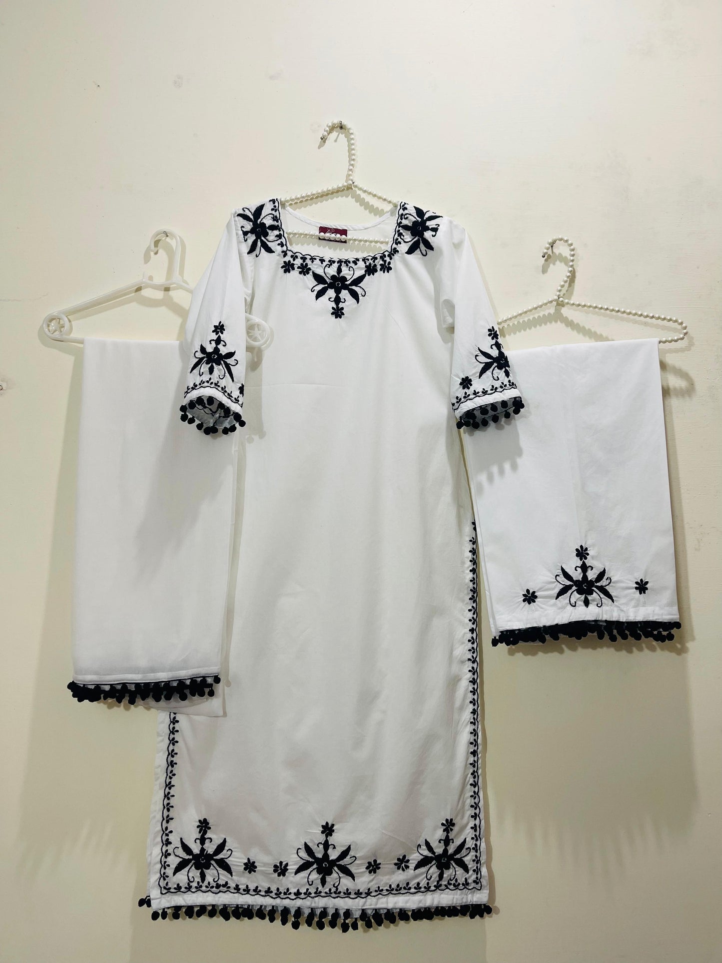 White Square Neck Luxury 3PC