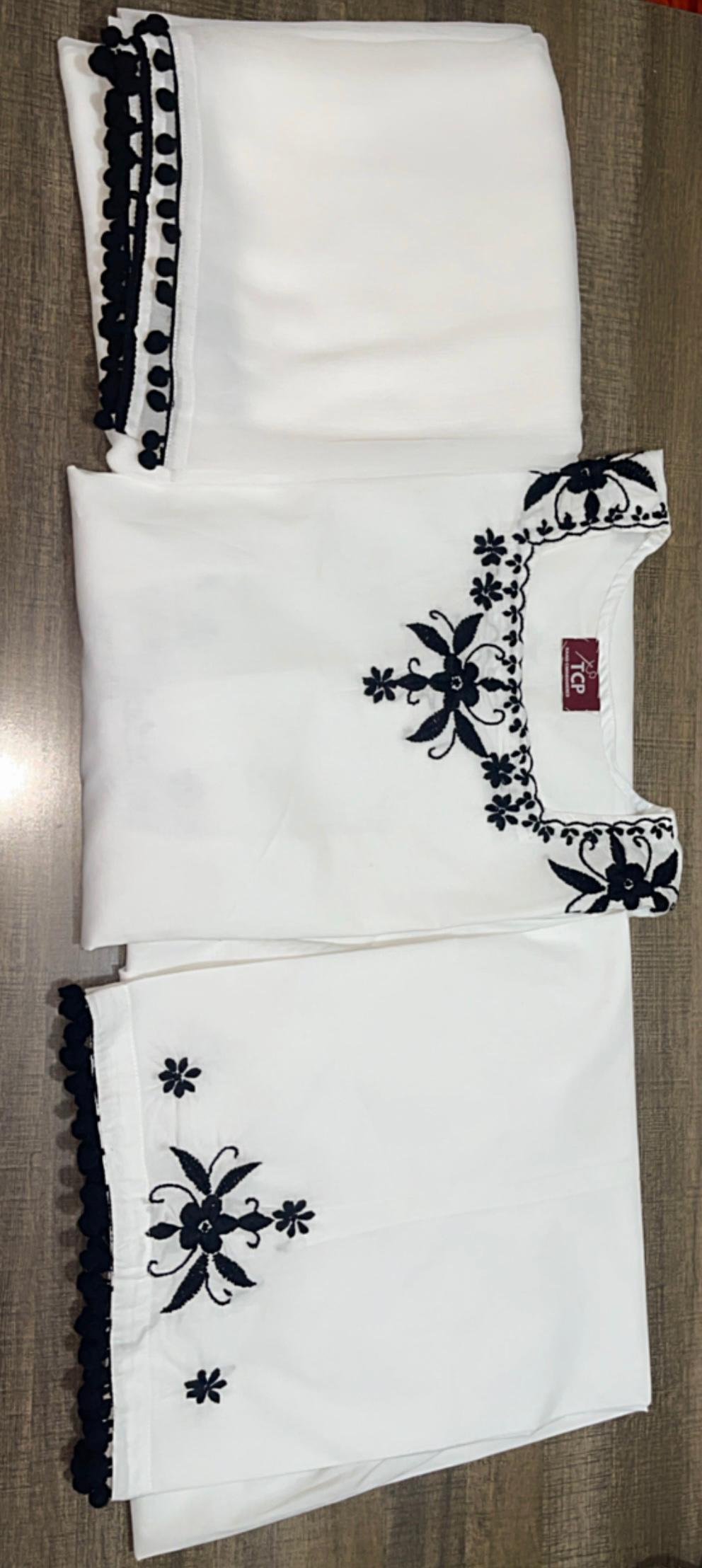 White Square Neck Luxury 3PC
