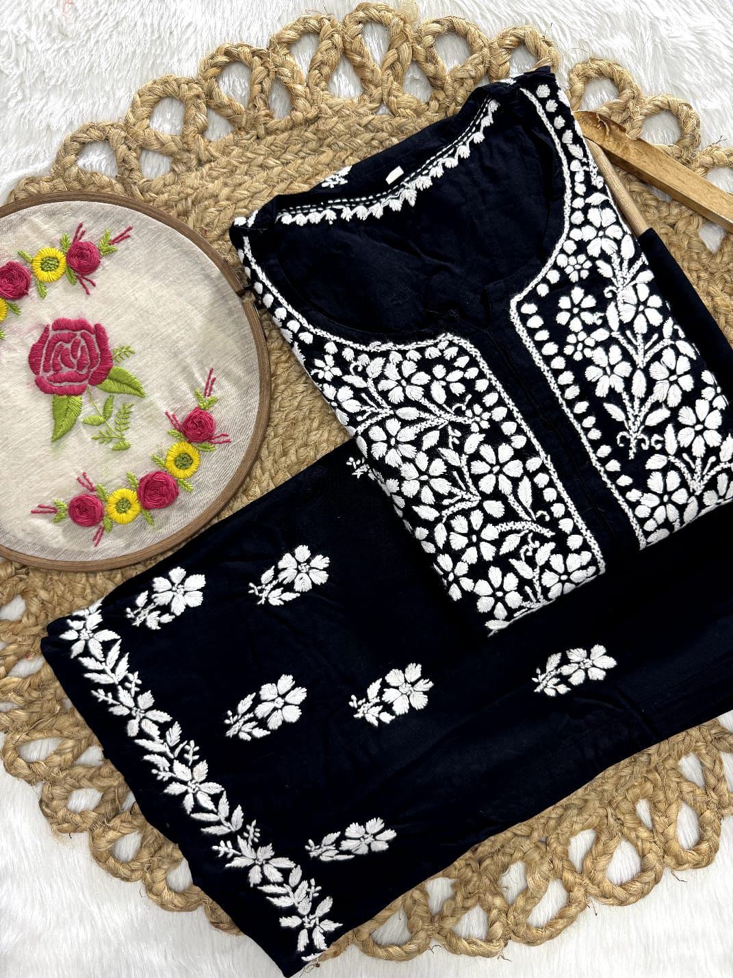 Heavy Hand-Embroidered Chikankari Set