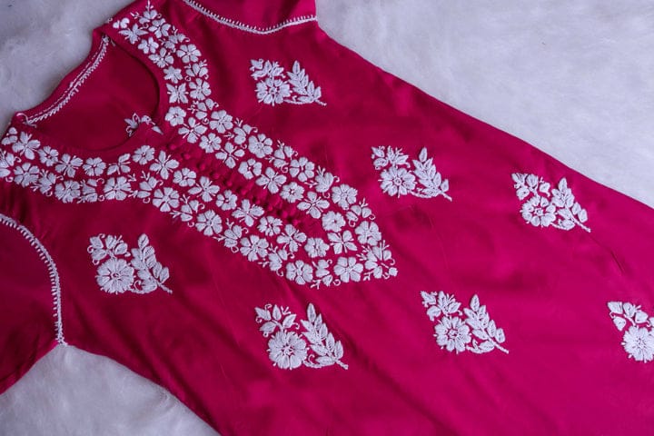 Hot Pink Long cotton kurta