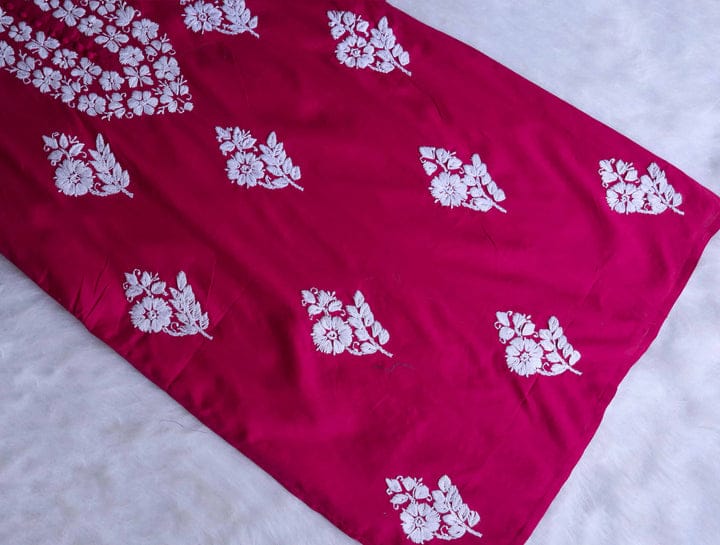 Hot Pink Long cotton kurta