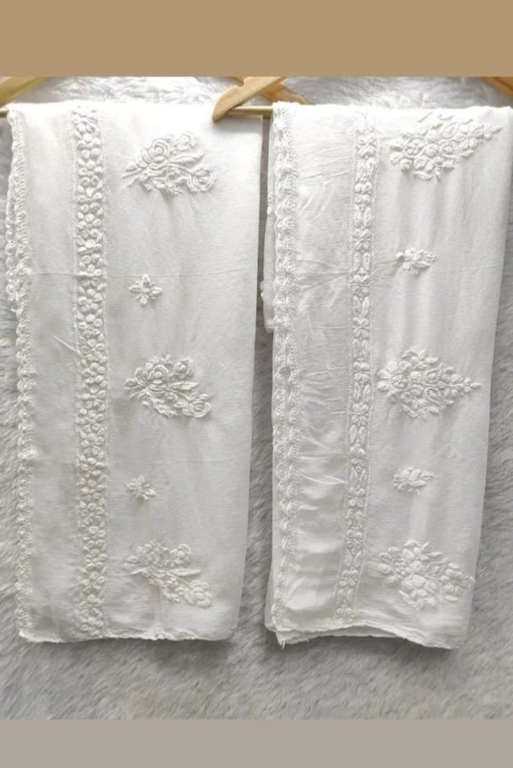 HAND EMBROIDERED CHIKANKARI DUPATTA