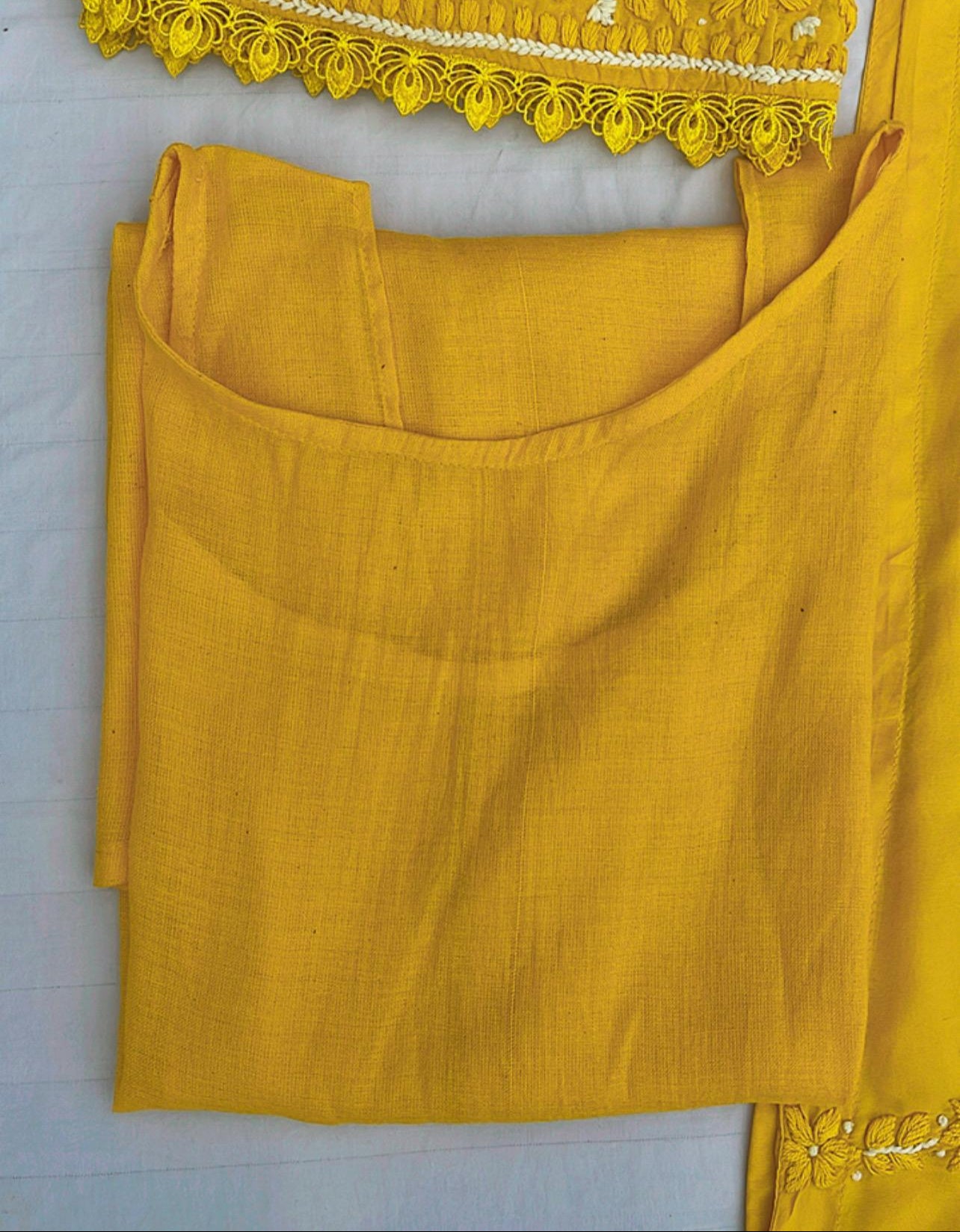 Premium Viscose Georgette Yellow 3Piece