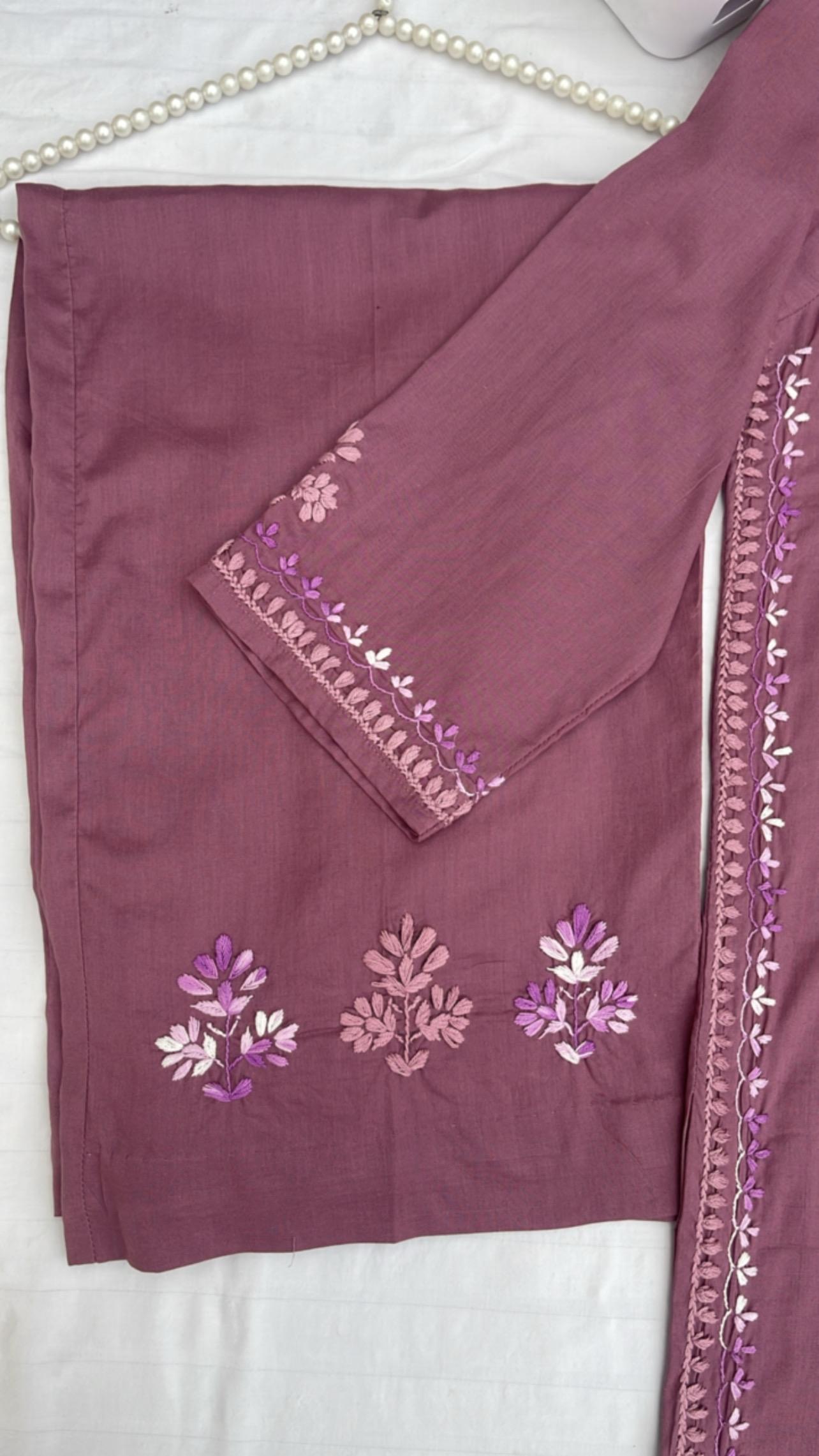 Hand Embroidered  Suit with Mirrorwork
